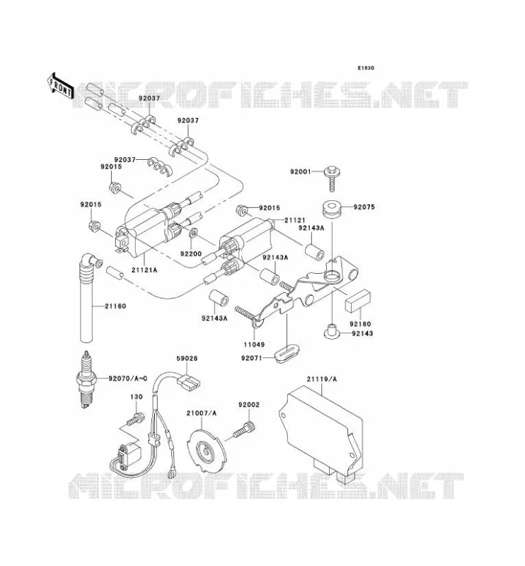 IGNITION SYSTEM Kawasaki MOTOS 750 1997 NINJA ZX-7R  ZX750-P2