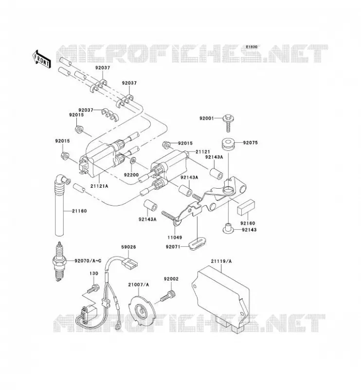 IGNITION SYSTEM Kawasaki MOTOS 750 1997 NINJA ZX-7R  ZX750-P2