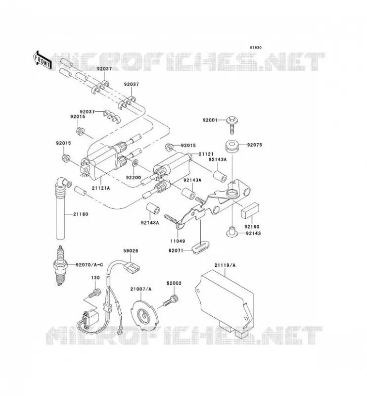 IGNITION SYSTEM Kawasaki MOTOS 750 1997 NINJA ZX-7R  ZX750-P2