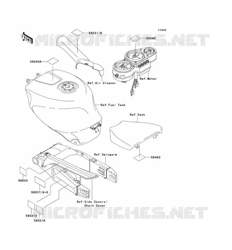 LABELS Kawasaki MOTOS 750 1997 NINJA ZX-7R  ZX750-P2