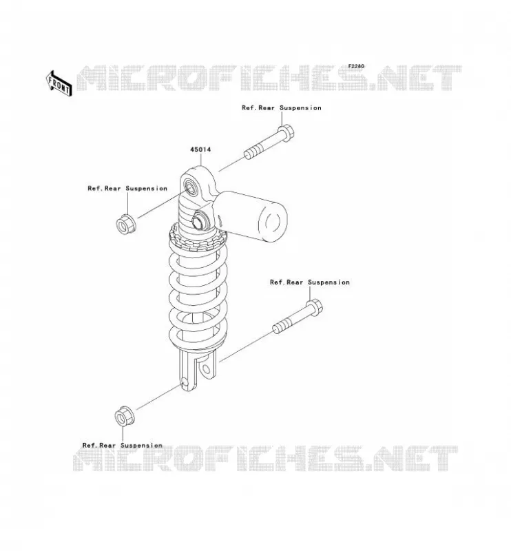 SUSPENSION - SHOCK ABSORBER Kawasaki MOTOS 750 1997 NINJA ZX-7R  ZX750-P2