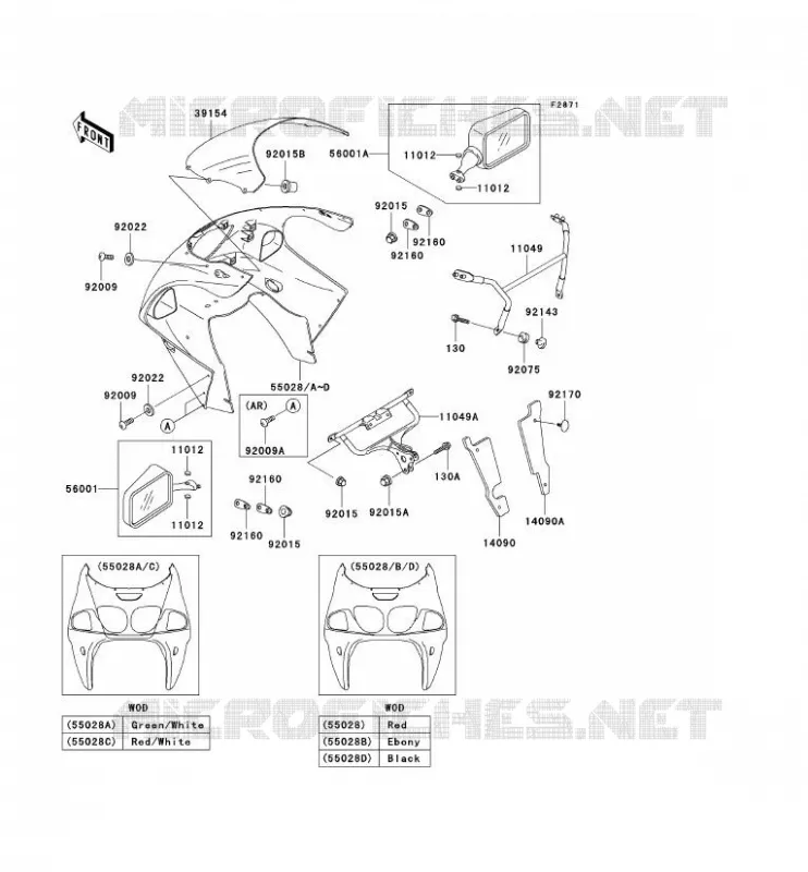 COWLING Kawasaki MOTOS 750 1998 NINJA ZX-7R  ZX750-P3