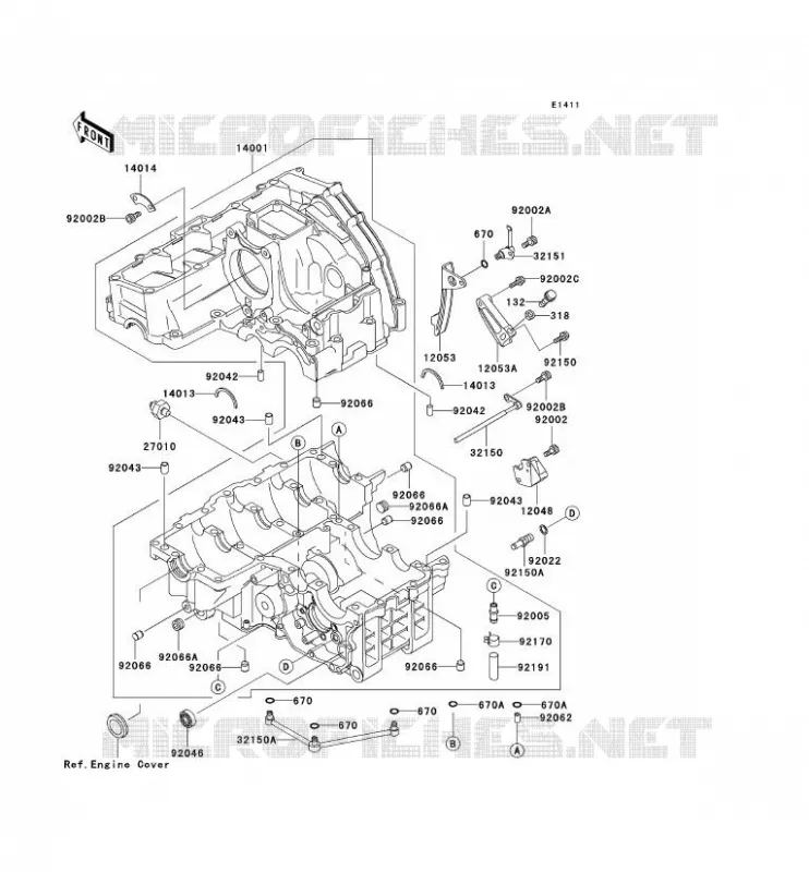CRANKCASE(S) Kawasaki MOTOS 750 1998 NINJA ZX-7R  ZX750-P3