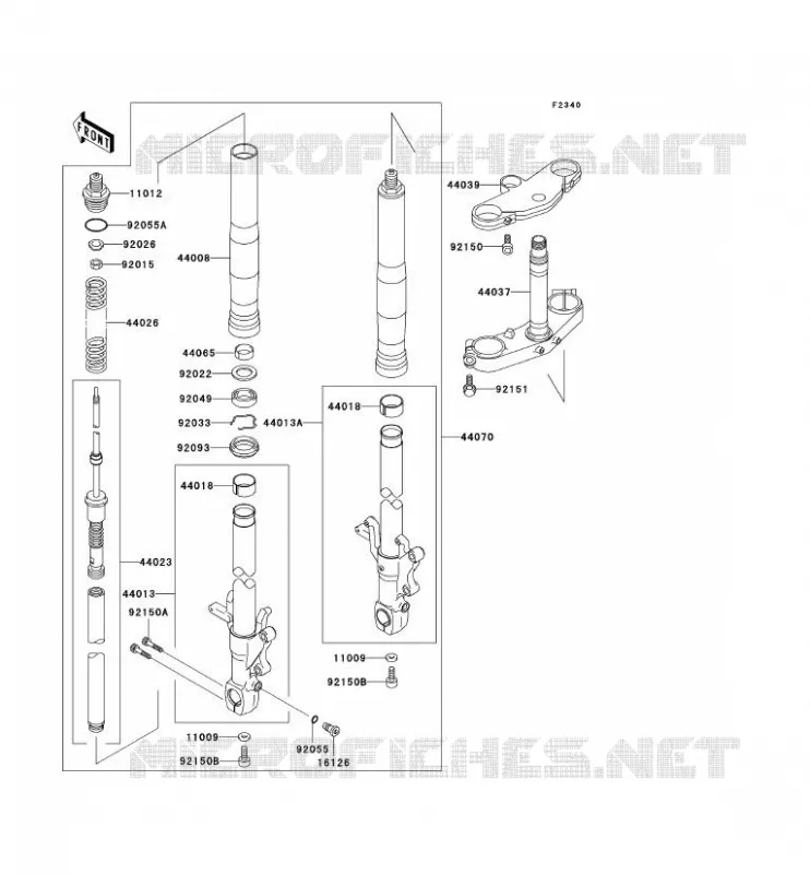 FRONT FORK Kawasaki MOTOS 750 1998 NINJA ZX-7R  ZX750-P3