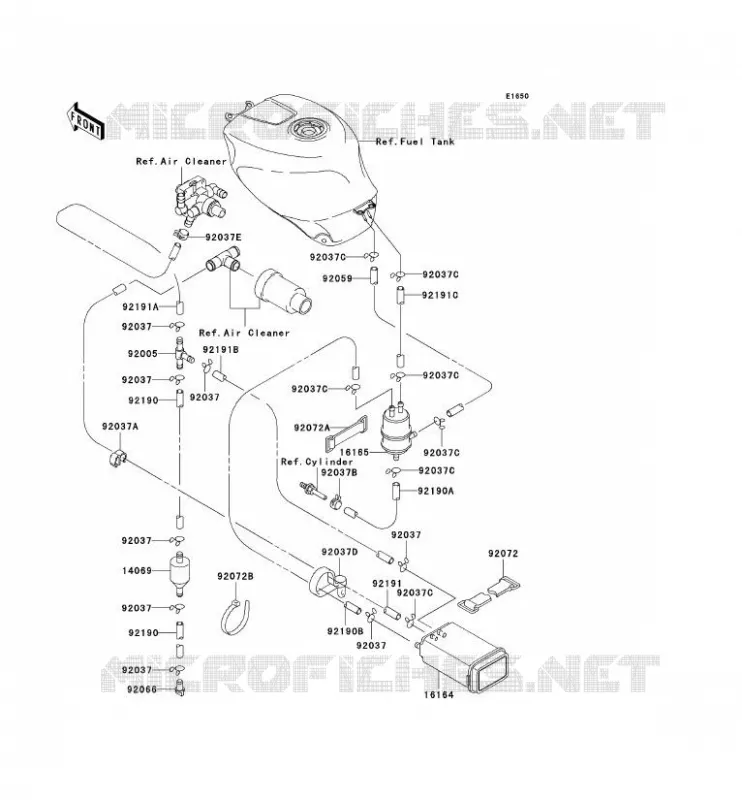 FUEL EVAPORATION SYSTEM Kawasaki MOTOS 750 1998 NINJA ZX-7R  ZX750-P3