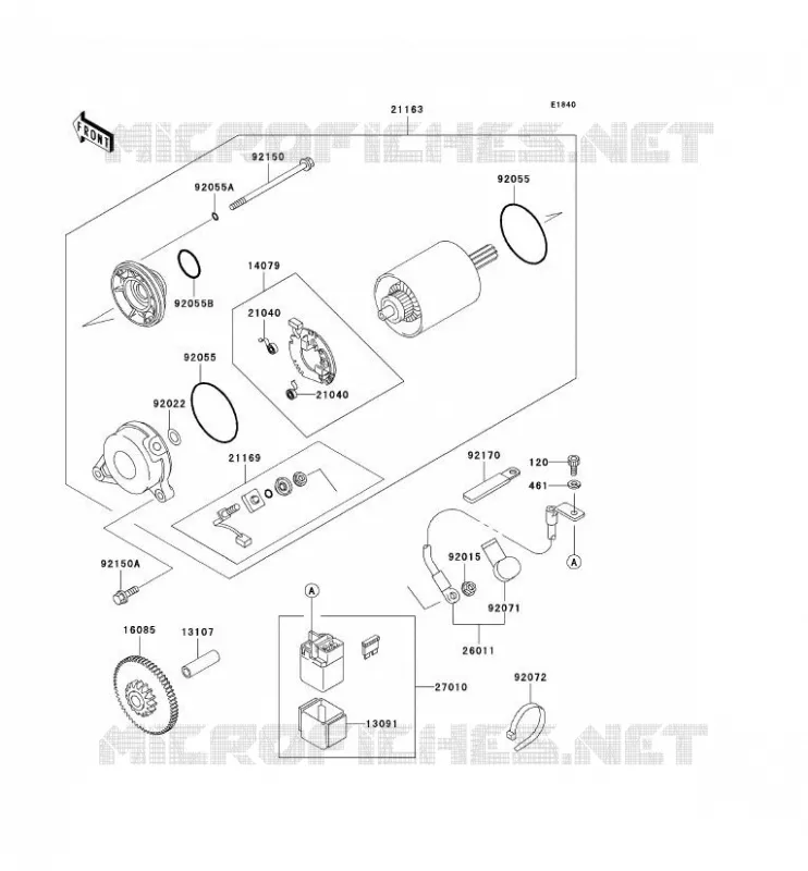 STARTER MOTOR Kawasaki MOTOS 750 1998 NINJA ZX-7R  ZX750-P3