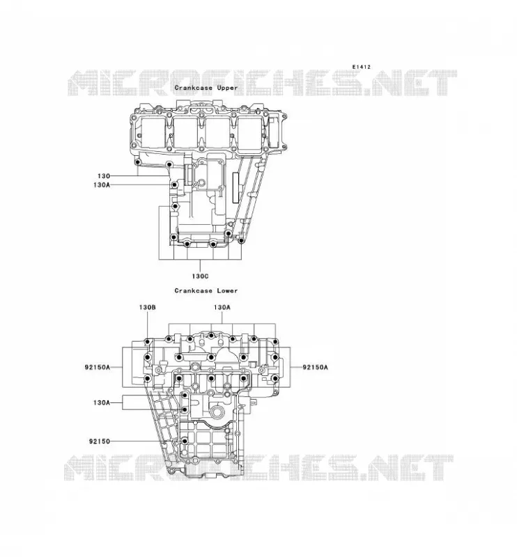 CRANKCASE BOLT Kawasaki MOTOS 750 1999 NINJA ZX-7R  ZX750-P4