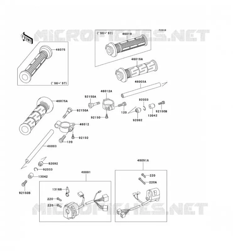HANDLEBAR Kawasaki MOTOS 750 1999 NINJA ZX-7R  ZX750-P4