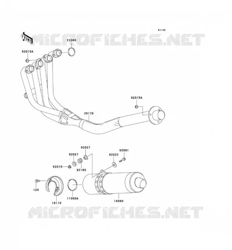 EXHAUST Kawasaki MOTOS 750 2000 NINJA ZX-7R  ZX750-P5