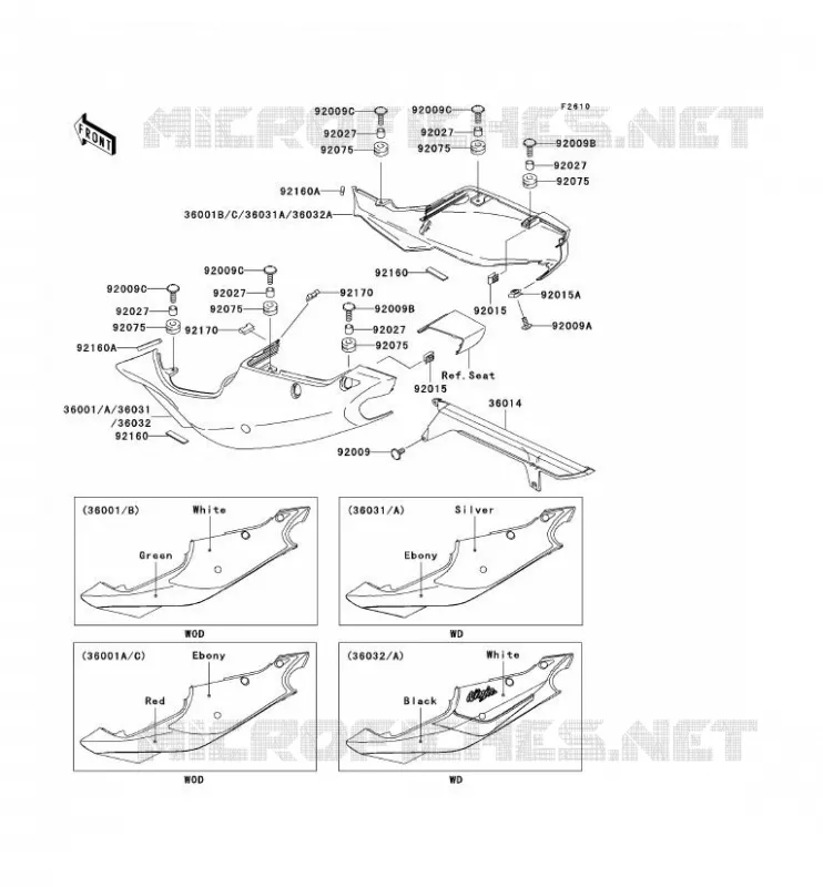 SIDE COVERS - CHAIN COVER Kawasaki MOTOS 750 2000 NINJA ZX-7R  ZX750-P5