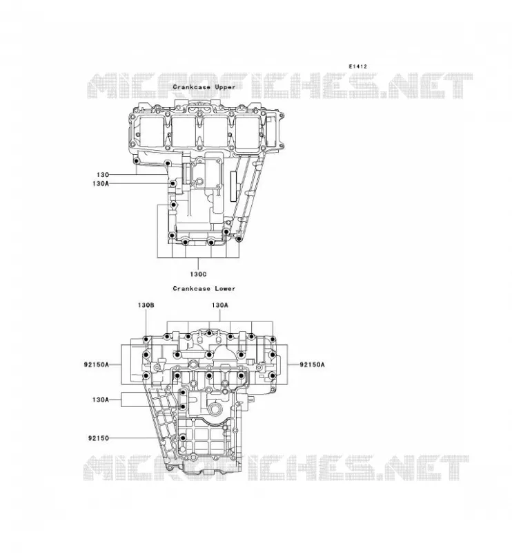 CRANKCASE BOLT Kawasaki MOTOS 750 2000 NINJA ZX-7R  ZX750-P5