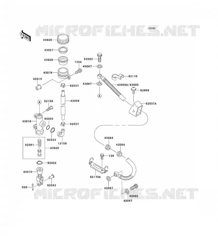 REAR MASTER CYLINDER Kawasaki MOTOS 750 2000 NINJA ZX-7R  ZX750-P5