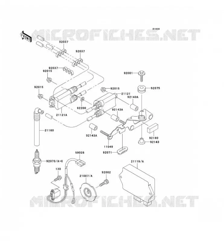 IGNITION SYSTEM Kawasaki MOTOS 750 2001 NINJA ZX-7R  ZX750-P6