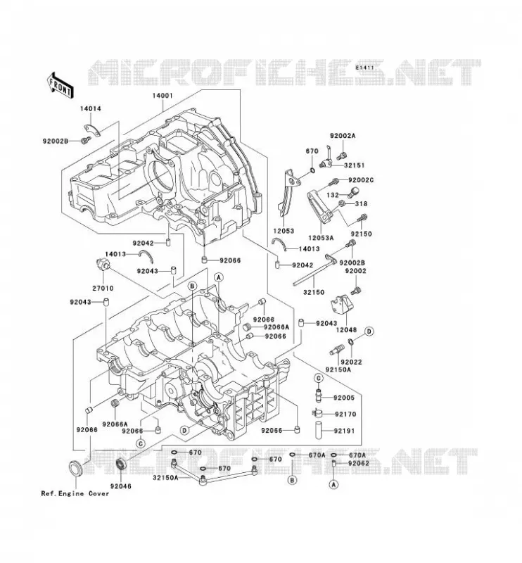 CRANKCASE(S) Kawasaki MOTOS 750 2002 NINJA ZX-7R  ZX750-P7