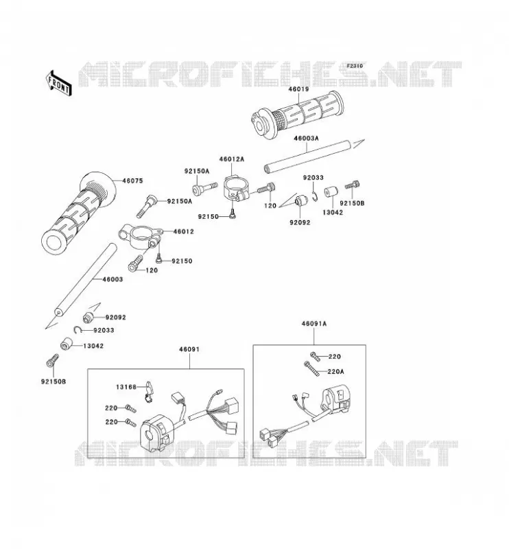 HANDLEBAR Kawasaki MOTOS 750 2002 NINJA ZX-7R  ZX750-P7