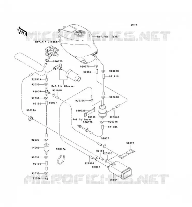 FUEL EVAPORATION SYSTEM(CA) Kawasaki MOTOS 750 2002 NINJA ZX-7R  ZX750-P7