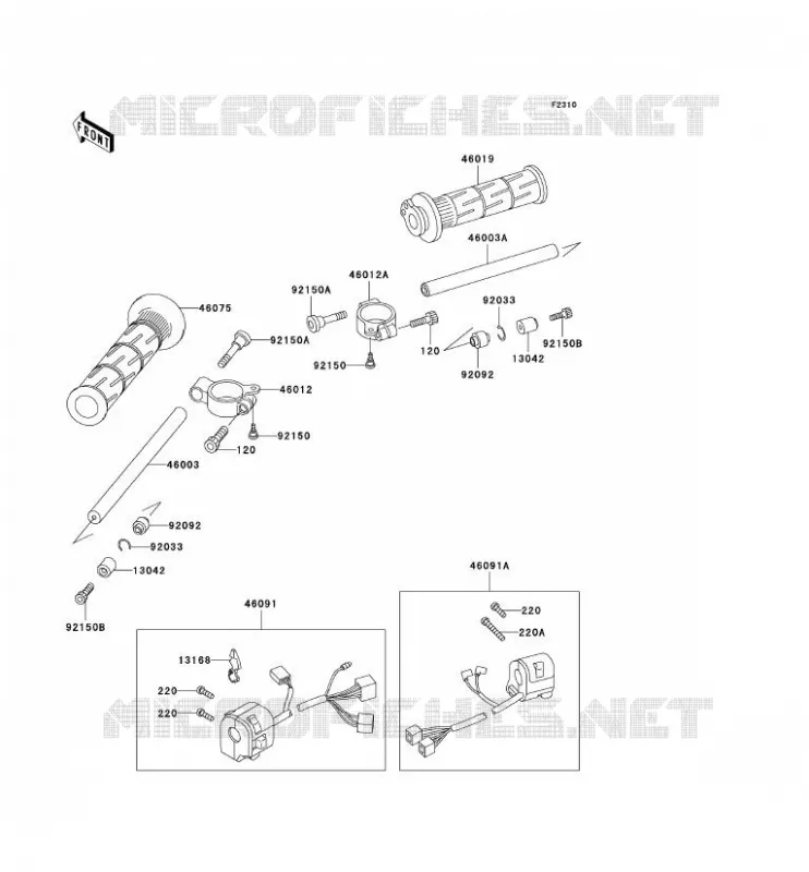 HANDLEBAR Kawasaki MOTOS 750 2003 NINJA ZX-7R  ZX750-P8