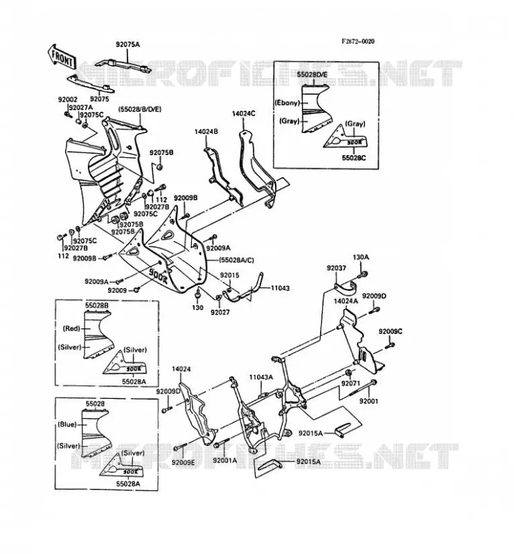 LOWER COWLING(2/3) Kawasaki MOTOS 900 1987 GPZ900R  ZX900-A4