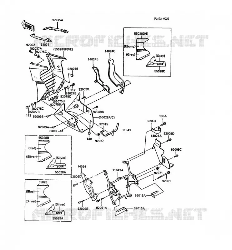 LOWER COWLING(3/3) Kawasaki MOTOS 900 1987 GPZ900R  ZX900-A4