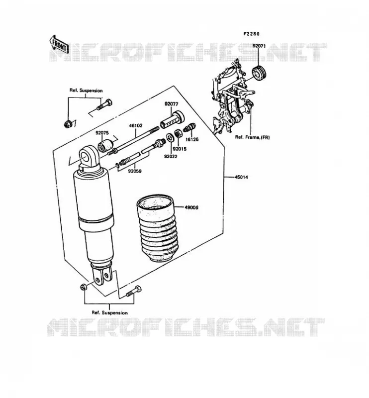 SUSPENSION - SHOCK ABSORBER Kawasaki MOTOS 900 1991 GPZ900R  ZX900-A8