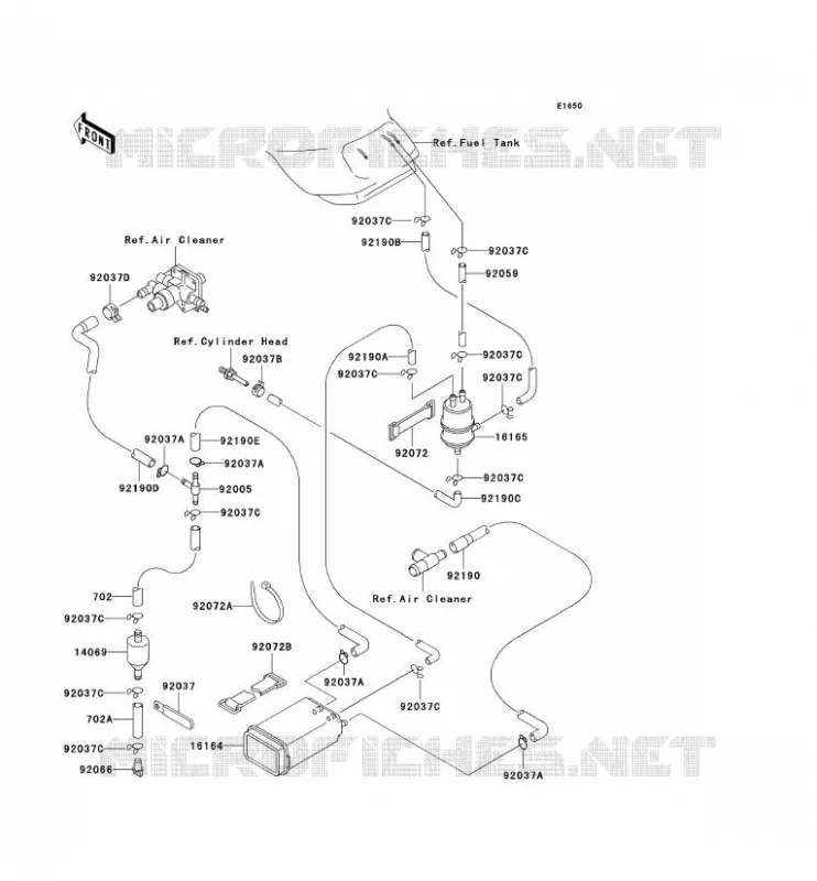 FUEL EVAPORATION SYSTEM Kawasaki MOTOS 900 1994 NINJA ZX-9R  ZX900-B1