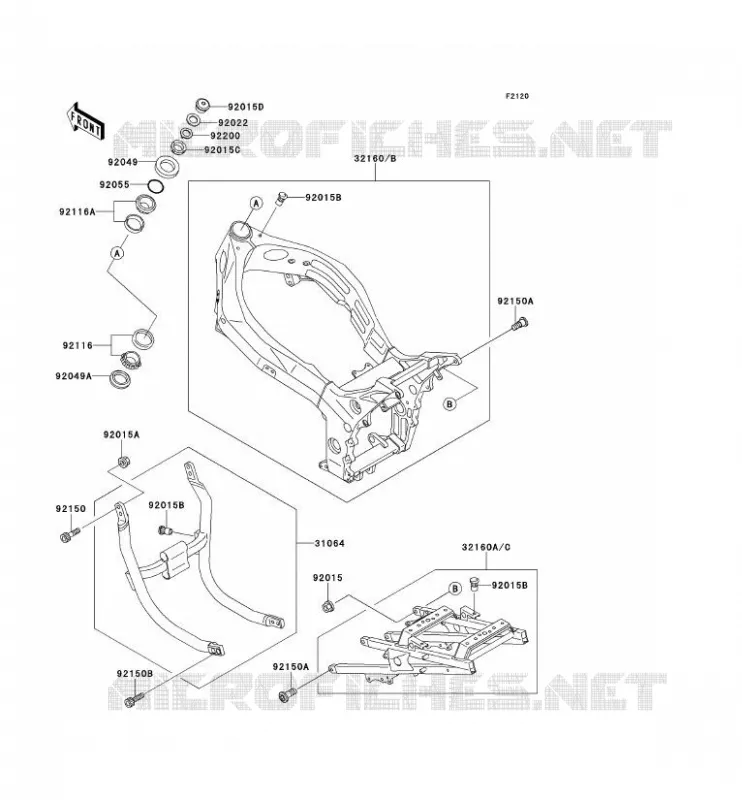 CHASSIS Kawasaki MOTOS 900 1995 NINJA ZX-9R  ZX900-B2