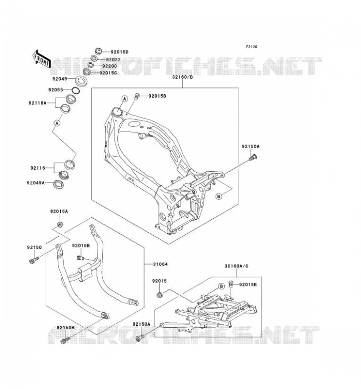 CHASSIS Kawasaki MOTOS 900 1996 NINJA ZX-9R  ZX900-B3