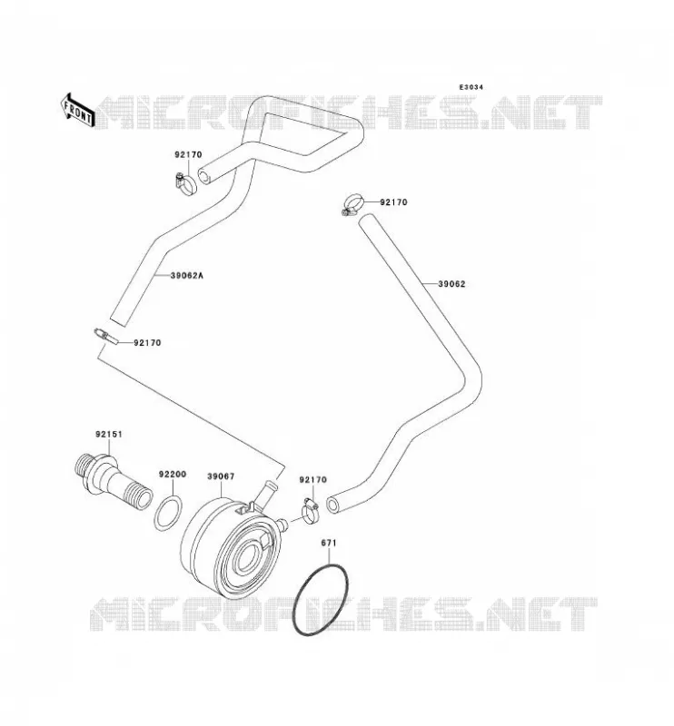 OIL RADIATOR Kawasaki MOTOS 900 1998 NINJA ZX-9R  ZX900-C1
