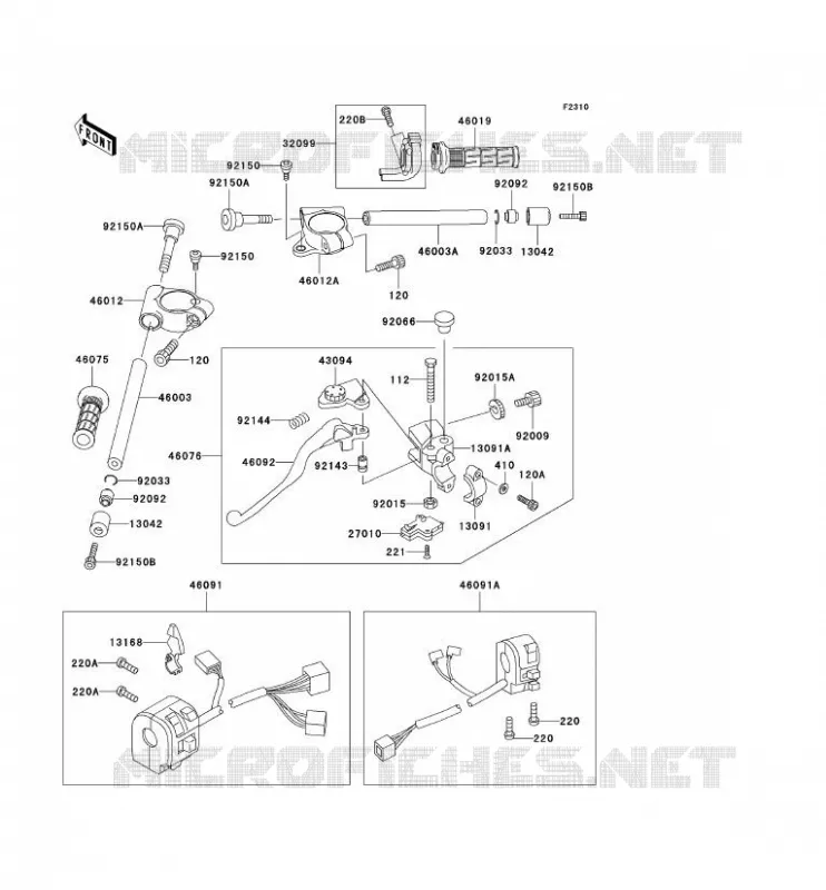HANDLEBAR Kawasaki MOTOS 900 1999 NINJA ZX-9R  ZX900-C2
