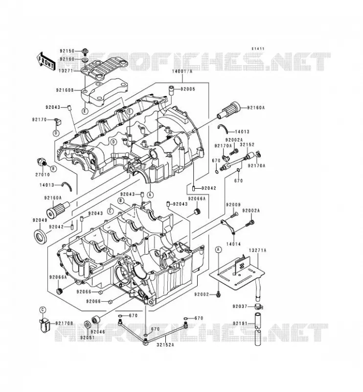 CRANKCASE(S) Kawasaki MOTOS 900 1999 NINJA ZX-9R  ZX900-C2