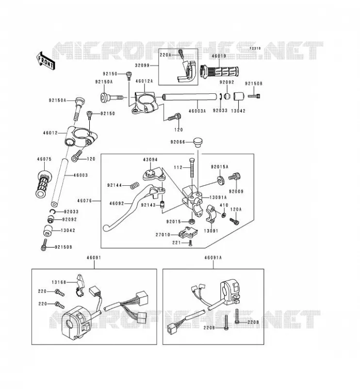 HANDLEBAR Kawasaki MOTOS 900 1999 NINJA ZX-9R  ZX900-C2