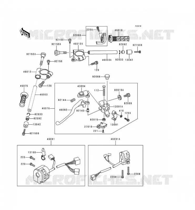 HANDLEBAR Kawasaki MOTOS 900 1999 NINJA ZX-9R  ZX900-C2