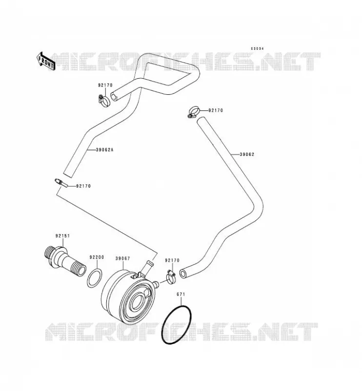 OIL RADIATOR Kawasaki MOTOS 900 1999 NINJA ZX-9R  ZX900-D2