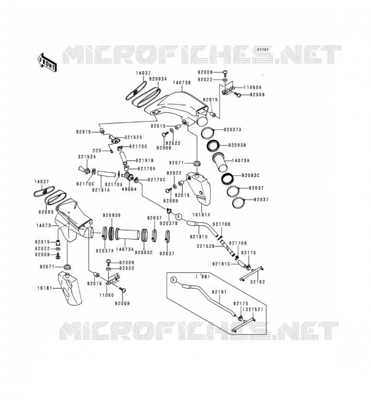 DUCT Kawasaki MOTOS 900 1999 NINJA ZX-9R  ZX900-D2
