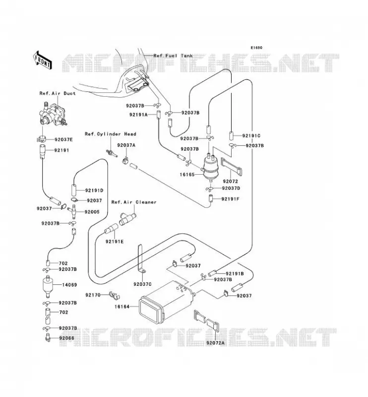 FUEL EVAPORATION SYSTEM(CA) Kawasaki MOTOS 900 2000 NINJA ZX-9R  ZX900-E1