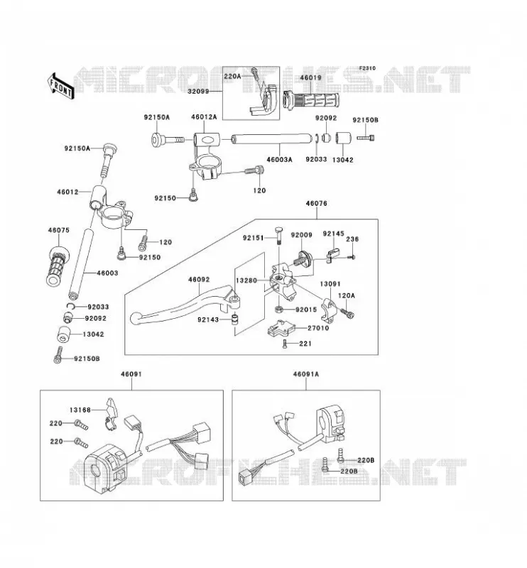 HANDLEBAR Kawasaki MOTOS 900 2000 NINJA ZX-9R  ZX900-E1H