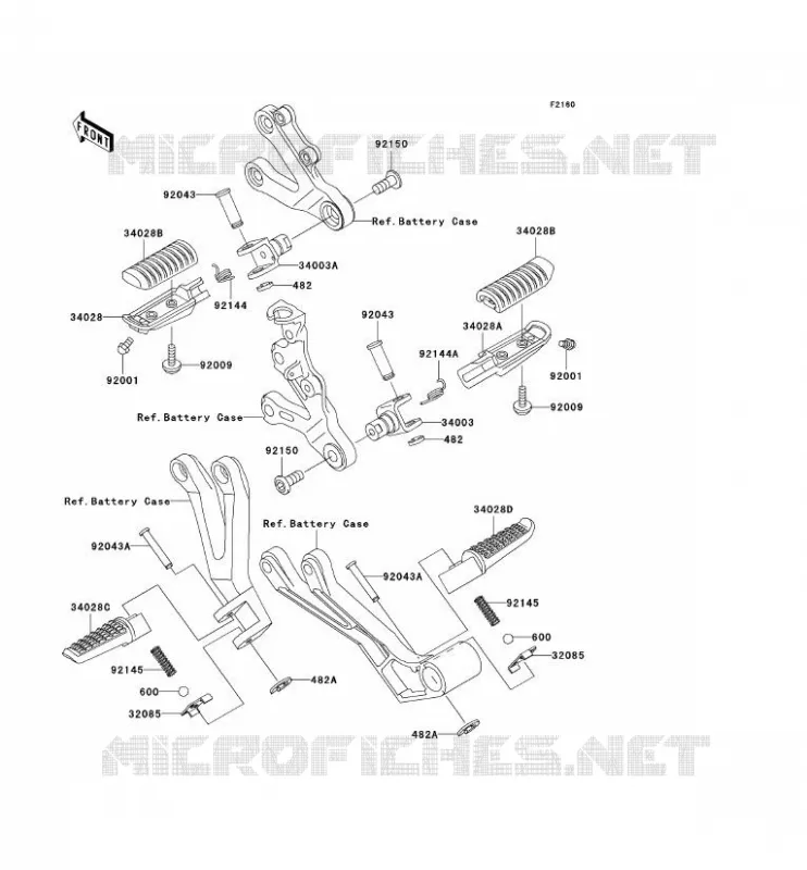 FOOTREST Kawasaki MOTOS 900 2000 NINJA ZX-9R  ZX900-E1P