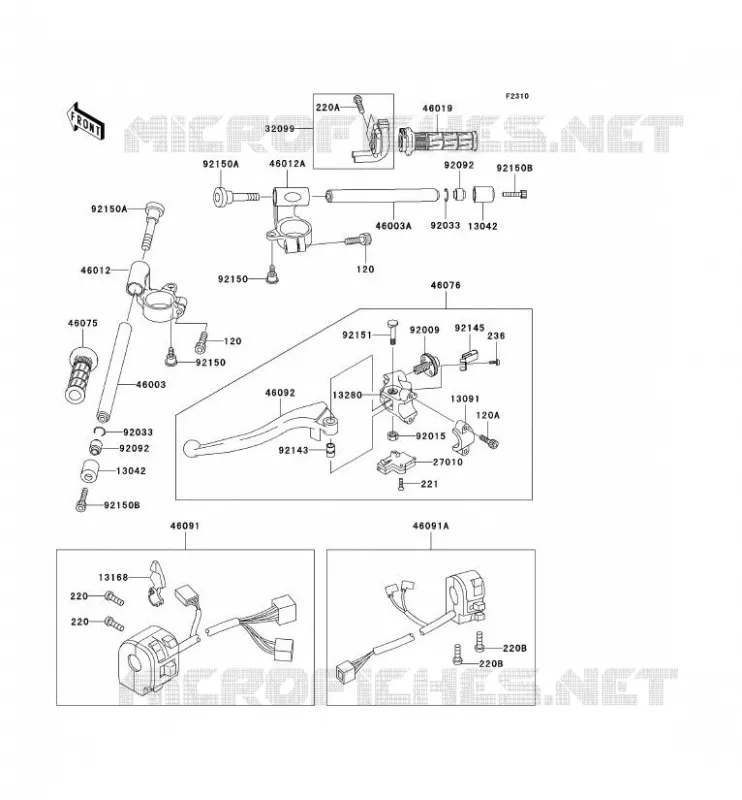 HANDLEBAR Kawasaki MOTOS 900 2000 NINJA ZX-9R  ZX900-E1P
