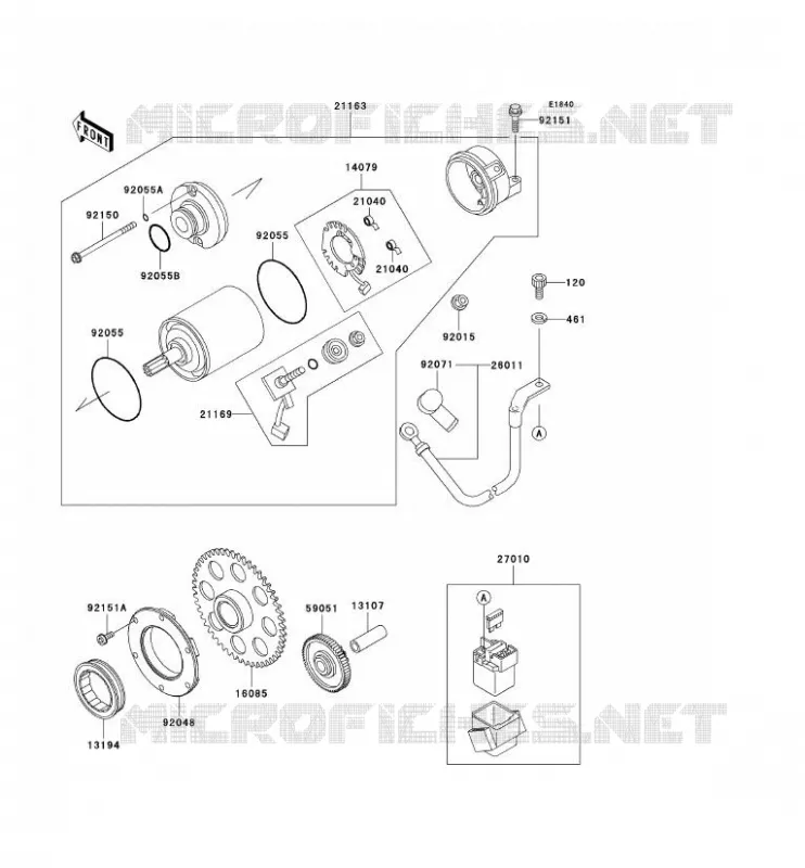 STARTER MOTOR Kawasaki MOTOS 900 2000 NINJA ZX-9R  ZX900-E1P