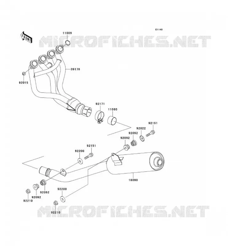 EXHAUST Kawasaki MOTOS 900 2000 NINJA ZX-9R  ZX900-E1P