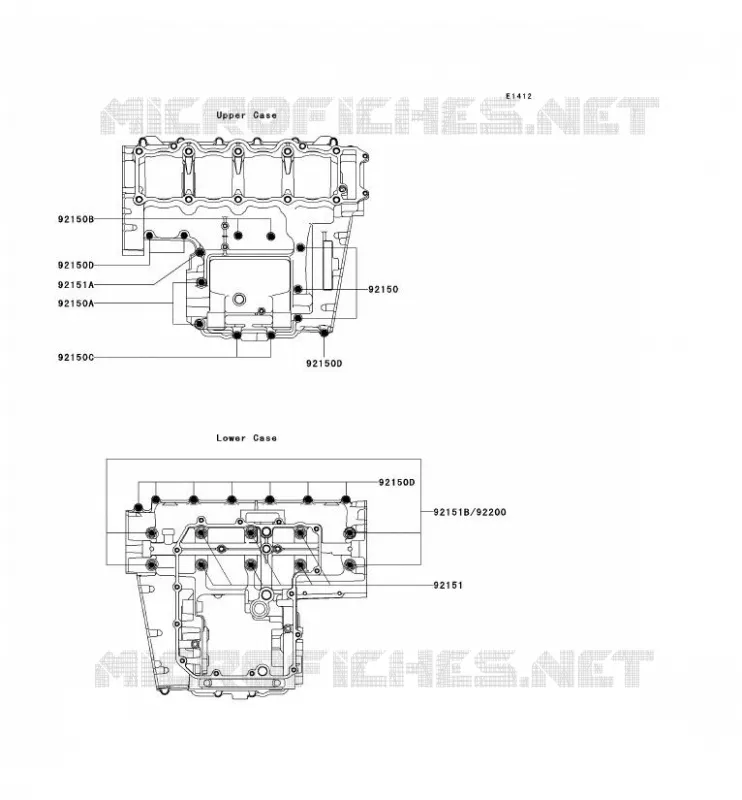 CRANKCASE BOLT Kawasaki MOTOS 900 2000 NINJA ZX-9R  ZX900-E1P