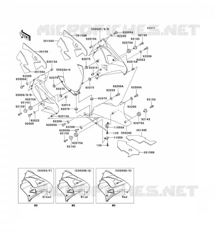 LOWER COWLING Kawasaki MOTOS 900 2000 NINJA ZX-9R  ZX900-E1P