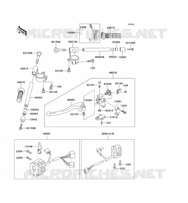 HANDLEBAR Kawasaki MOTOS 900 2001 NINJA ZX-9R  ZX900-E2