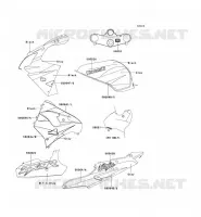 STICKER(GRAY/BLACK) voor Kawasaki NINJA ZX-9R 2001