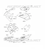 STICKER(RED/BLACK) voor Kawasaki NINJA ZX-9R 2001