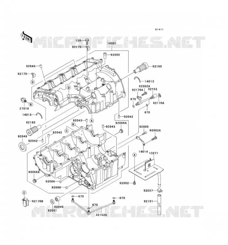CRANKCASE(S) Kawasaki MOTOS 900 2001 NINJA ZX-9R  ZX900-E2P