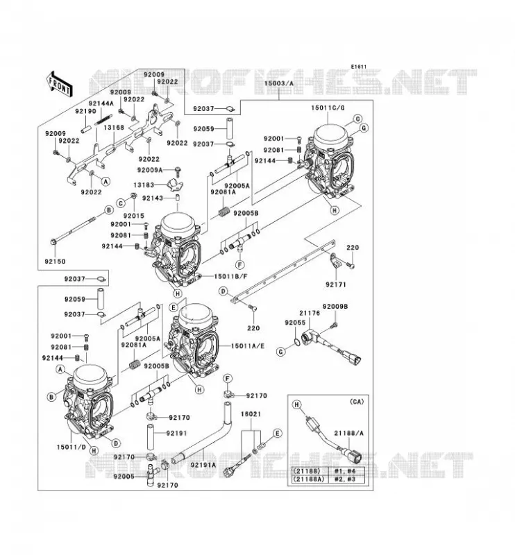CARBURETOR Kawasaki MOTOS 900 2002 NINJA ZX-9R  ZX900-F1