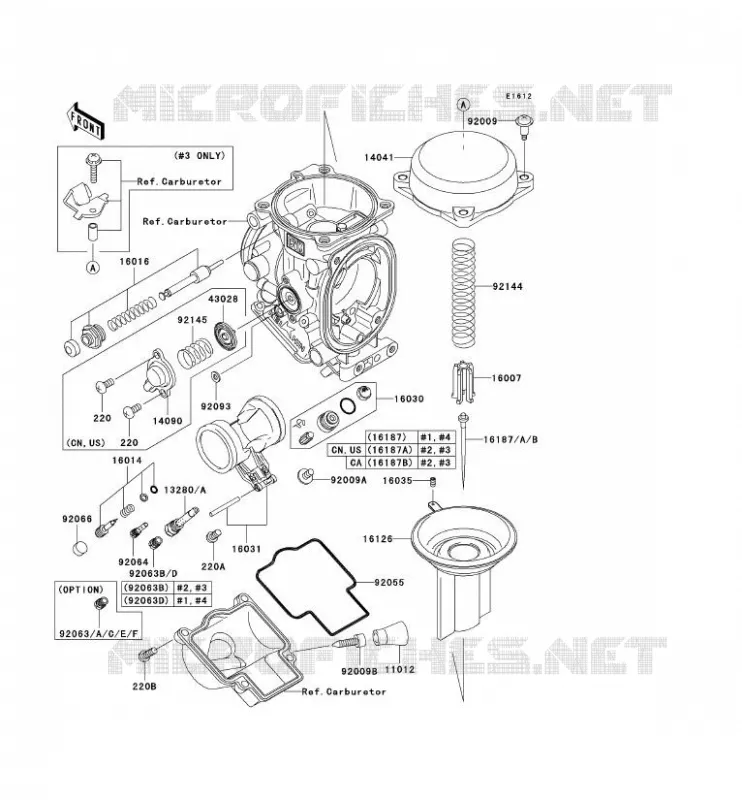 CARBURETOR PARTS Kawasaki MOTOS 900 2002 NINJA ZX-9R  ZX900-F1