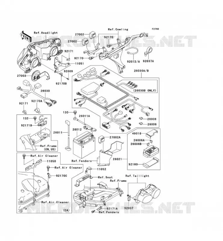 CHASSIS ELECTRICAL EQUIPMENT Kawasaki MOTOS 900 2002 NINJA ZX-9R  ZX900-F1