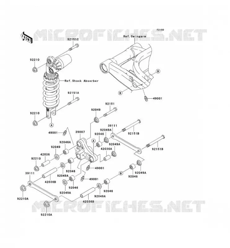 REAR SUSPENSION Kawasaki MOTOS 900 2002 NINJA ZX-9R  ZX900-F1